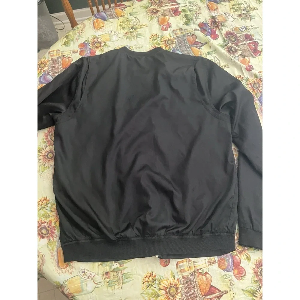 Adidas Originals Adicolor Trefoil Satin Bomber Jacket Mens M Black X41747